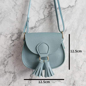 Girls Tassel Shoulder Bag Kids PU Leather Waist Bag