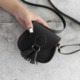 Girls Tassel Shoulder Bag Kids PU Leather Waist Bag