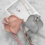 Girls Tassel Shoulder Bag Kids PU Leather Waist Bag