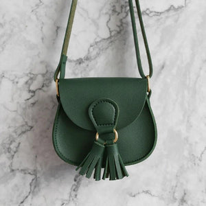 Girls Tassel Shoulder Bag Kids PU Leather Waist Bag