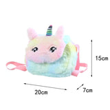Unicorn Plush Shoulder Bag for Girls with Zipper Magnetic Buckle