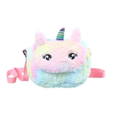 Unicorn Plush Shoulder Bag for Girls with Zipper Magnetic Buckle