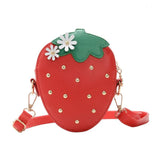 Kids Strawberry Rivet Crossbody Bag Coin Purse Wallet Handbags
