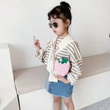Kids Strawberry Rivet Crossbody Bag Coin Purse Wallet Handbags