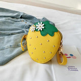 Kids Strawberry Rivet Crossbody Bag Coin Purse Wallet Handbags