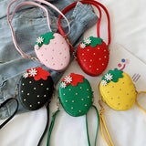 Kids Strawberry Rivet Crossbody Bag Coin Purse Wallet Handbags