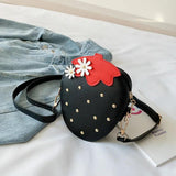 Kids Strawberry Rivet Crossbody Bag Coin Purse Wallet Handbags