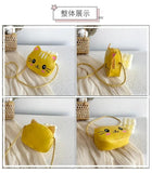 Cat Kids Mini Handbag Girls PU Leather Small Shoulder Crossbody Bag