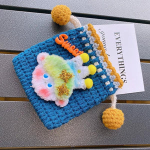 Knitted Drawstring Coin Purse Children Lipstick Key Coin Organizer