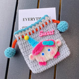Knitted Drawstring Coin Purse Children Lipstick Key Coin Organizer