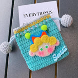Knitted Drawstring Coin Purse Children Lipstick Key Coin Organizer