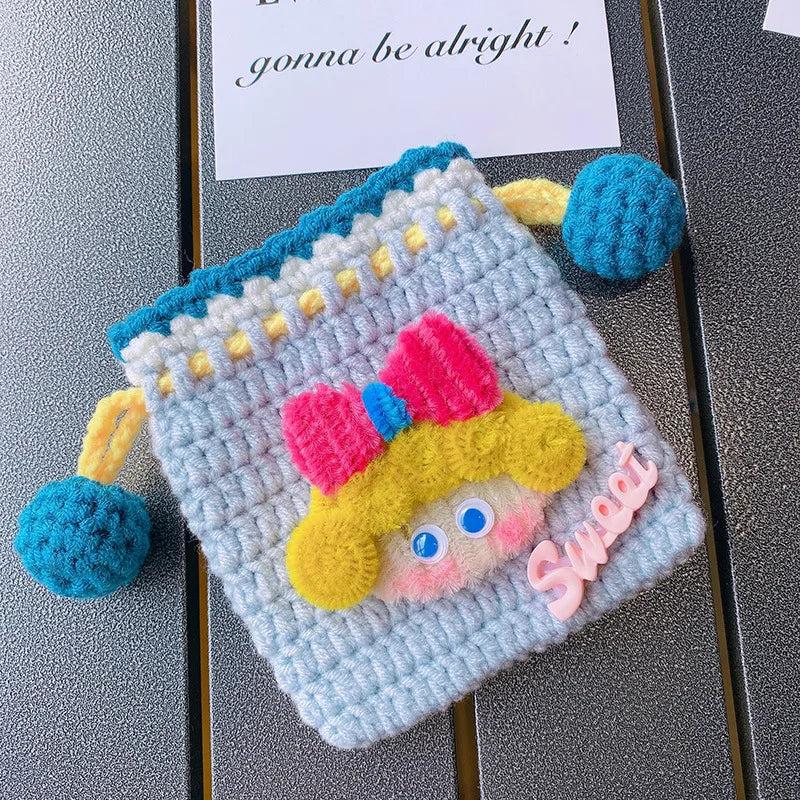Knitted Drawstring Coin Purse Children Lipstick Key Coin Organizer