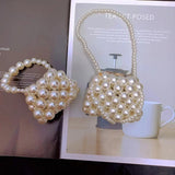 Kids Mini Purse Little Girls Pearl Tote Handbag Woven Toddler Coin Pouch