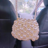 Kids Mini Purse Little Girls Pearl Tote Handbag Woven Toddler Coin Pouch
