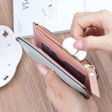 Leather Zipper Wallet Large Capacity Card Purse