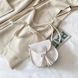 Girls Tassel Small Shoulder Bag Kids Sweet PU Leather Waist Bag
