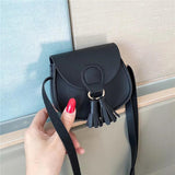 Girls Tassel Small Shoulder Bag Kids Sweet PU Leather Waist Bag