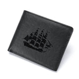 Men's Leather Wallet Boat Pattern Man Wallet Card Holder Male Ourse