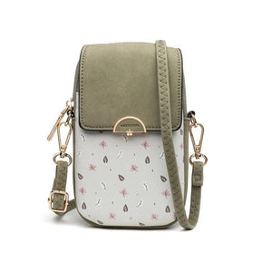 Floral Contrast Mobile Phone Bag Zero Purse Messenger Bag Female