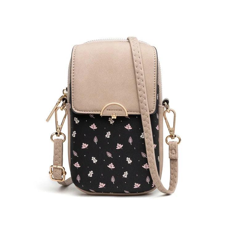 Floral Contrast Mobile Phone Bag Zero Purse Messenger Bag Female