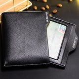 Men's Pu Leather Wallet Anti RFID Short Wallet