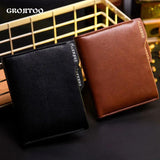 Men's Pu Leather Wallet Anti RFID Short Wallet