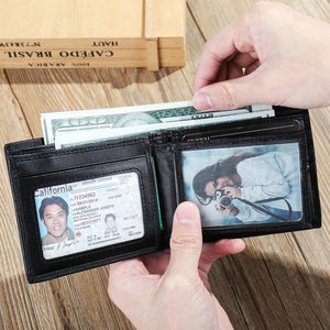 Elephant Imprint Men's Leather Short Wallet