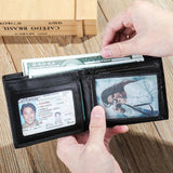 Elephant Imprint Men's Leather Short Wallet