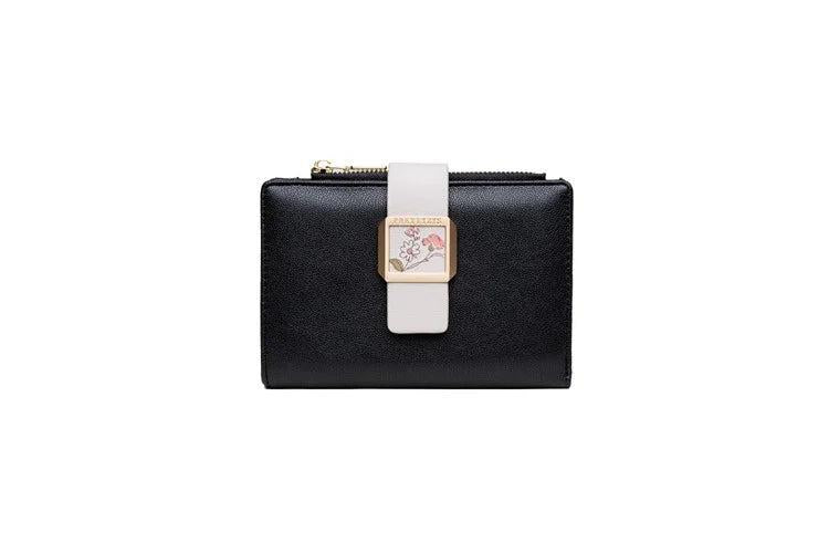 Prati's Three-Fold Zipper Short Wallet with Buckle