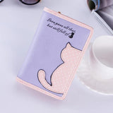 Cartoon Cat Long Wallet Zipper Girls Purse Card Holder