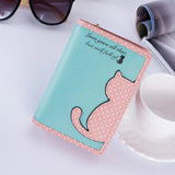 Cartoon Cat Long Wallet Zipper Girls Purse Card Holder