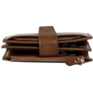 Men's Zipper Wallet Card Holder Short Purse Leather