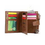 Men's Zipper Wallet Card Holder Short Purse Leather