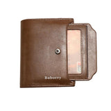 Men's Zipper Wallet Card Holder Short Purse Leather
