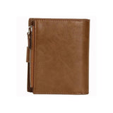 Men's Zipper Wallet Card Holder Short Purse Leather