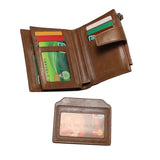 Men's Zipper Wallet Card Holder Short Purse Leather