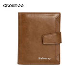 Men's Zipper Wallet Card Holder Short Purse Leather