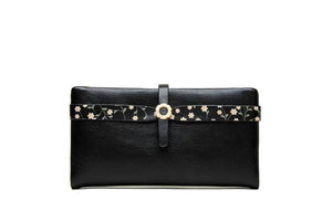 Women's Long Wallet and Pu Zipper Buckle Folding Handbag Wallet