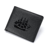 Men's Boat Pattern Leather Wallet, Long Style, Great Gift