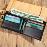 Men's Long Cow Leather Wallet Gift Card Holder