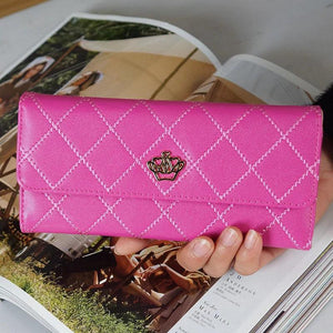 Women's Lingge Crown Wallet with Large Capacity