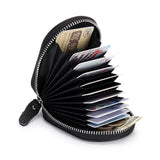 RFID Blocking Lady Wallet Purse Cow Leather Credit Card Holder