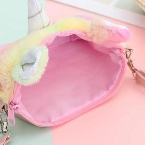 Unicorn Plush Purse Bag Crossbody Phone Rainbow Handbag Wallet