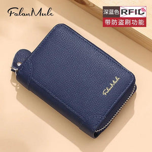 Leather Card Holder Anti Degaussing Compact Large Capacity Card Bag