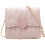 Kids Girls Pink Mini Bag Princess Chain Shoulder Handbag