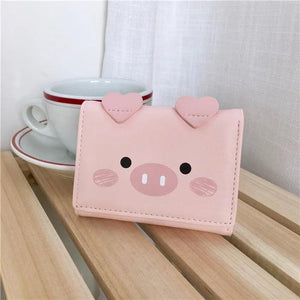 Cute Pig Wallets for Girls - PU Leather Money Purse
