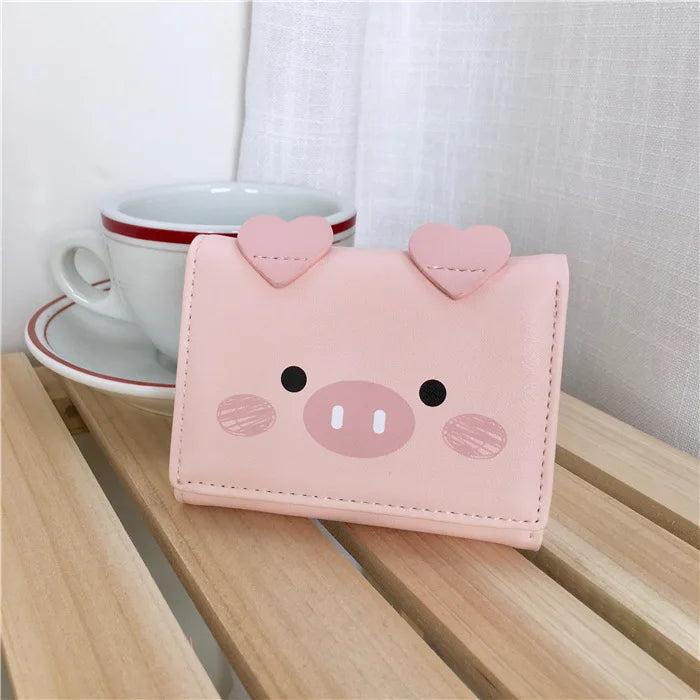 Cute Pig Wallets for Girls - PU Leather Money Purse