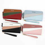 Women's Leather Purse with Contrast Zipper