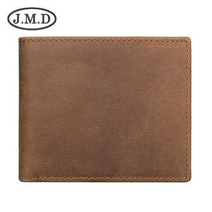 Men's Cowhide Wallet with Crazy Horse Skin Short US Dollar Clip