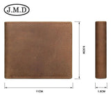 Men's Cowhide Wallet with Crazy Horse Skin Short US Dollar Clip